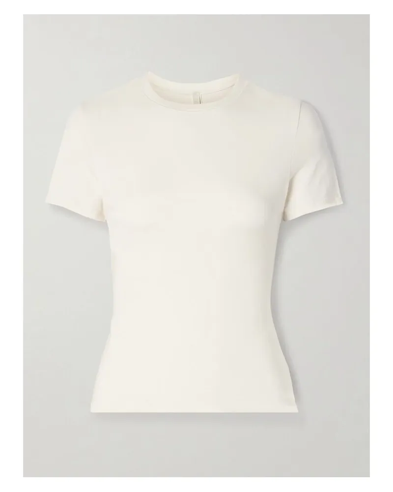 SKIMS Cotton Jersey T-shirt – Marble – T-shirt Aus Stretch-baumwoll-jersey - Elfenbein Elfenbein