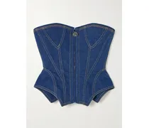 Korsett Aus Denim Mit Verzierung - Blau