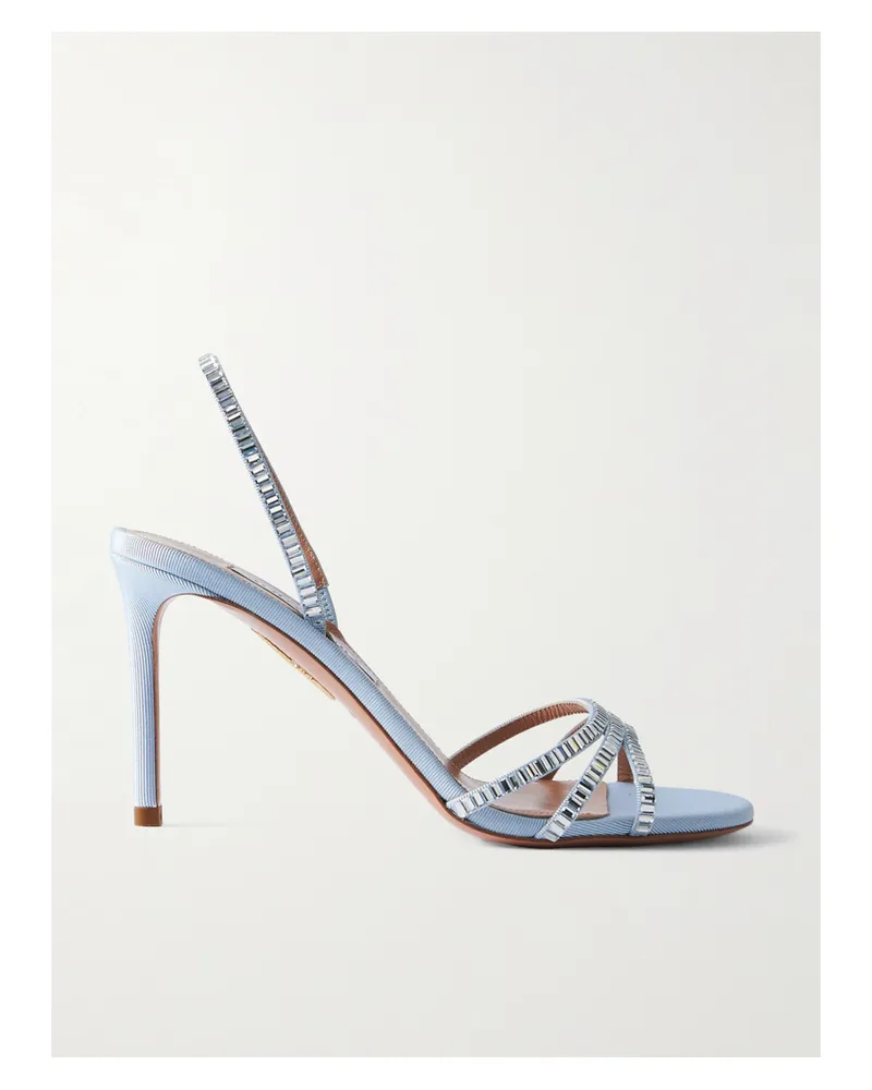 Aquazzura Memoire Sandalen Aus Ripsband Mit Kristallen - Blau Blau