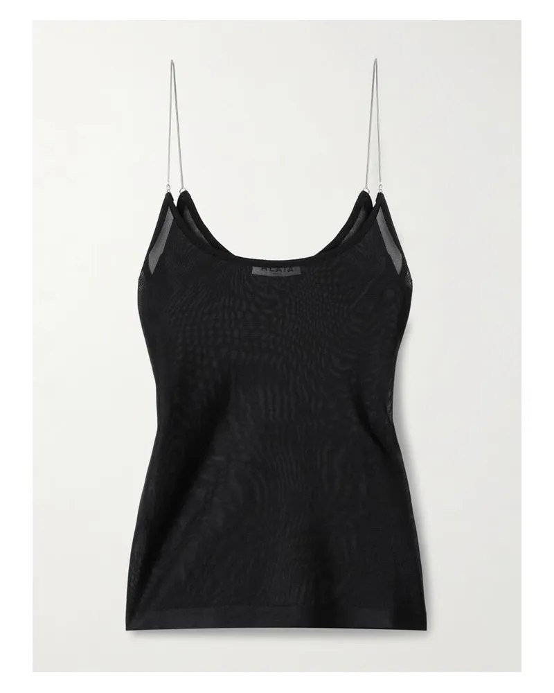 Alaïa Top Aus Strick Mit Verzierungen - Schwarz Schwarz