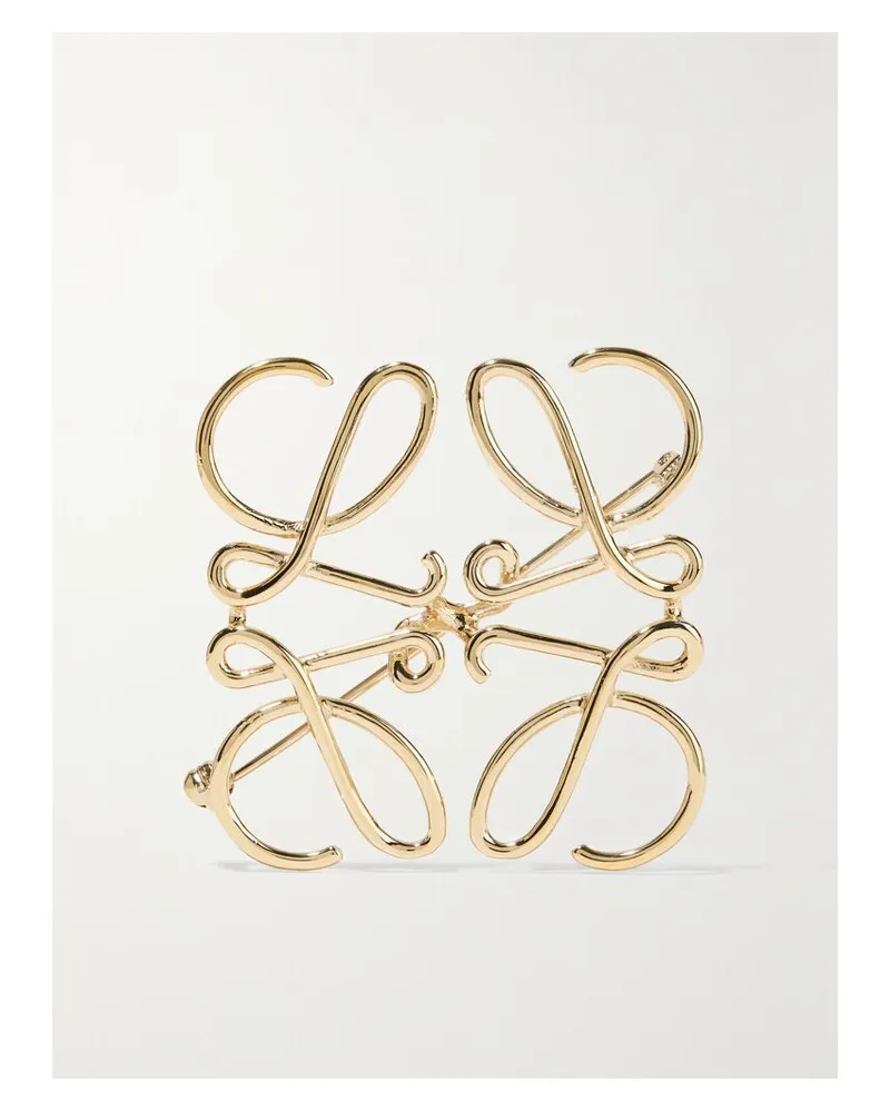 Loewe Goldfarbene Brosche Gold