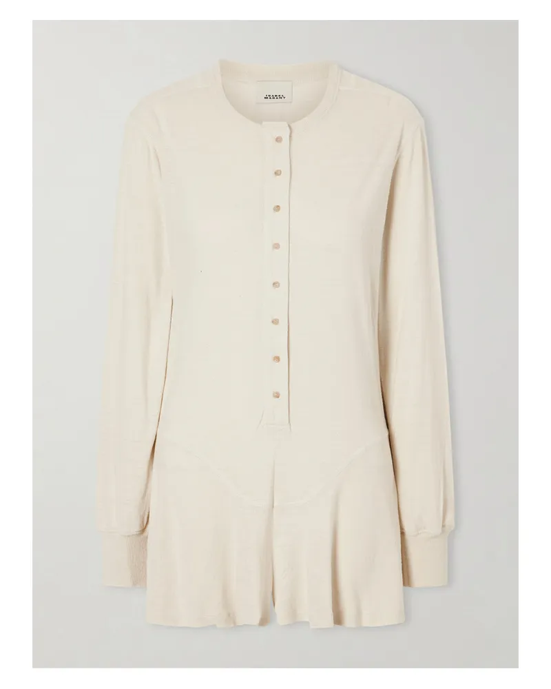Isabel Marant Tina Silk And Cotton-blend Playsuit - Neutrals Neutrals