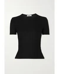 AGOLDE Abbie T-shirt aus Geripptem Stretch-jersey Schwarz