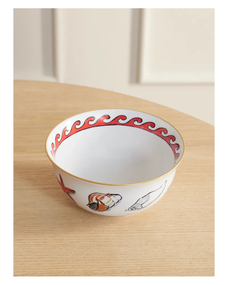 Ginori 1735 Luke Edward Hall Il Viaggio Di Nettuno Porcelain Bowl - Red Red