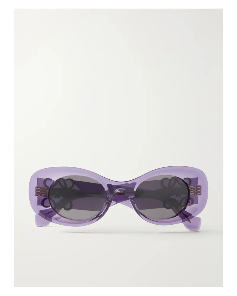 Loewe Oval-frame Acetate Sunglasses - Purple Purple