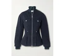 Jeansjacke Mit Rippstrickbesätzen - Blau