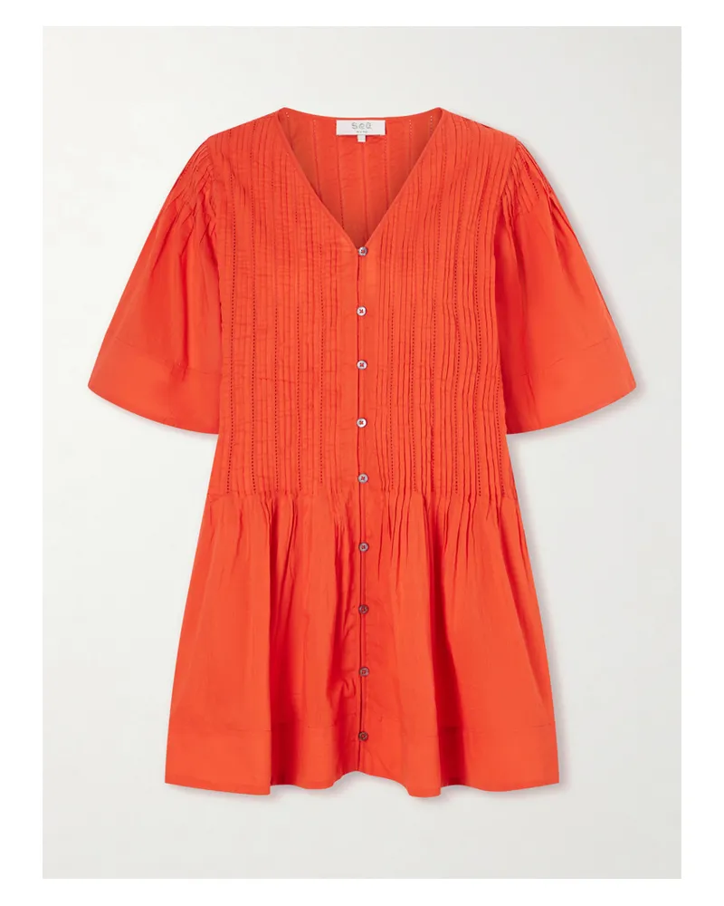 Sea Alberte Cotton Mini Dress - Orange Orange
