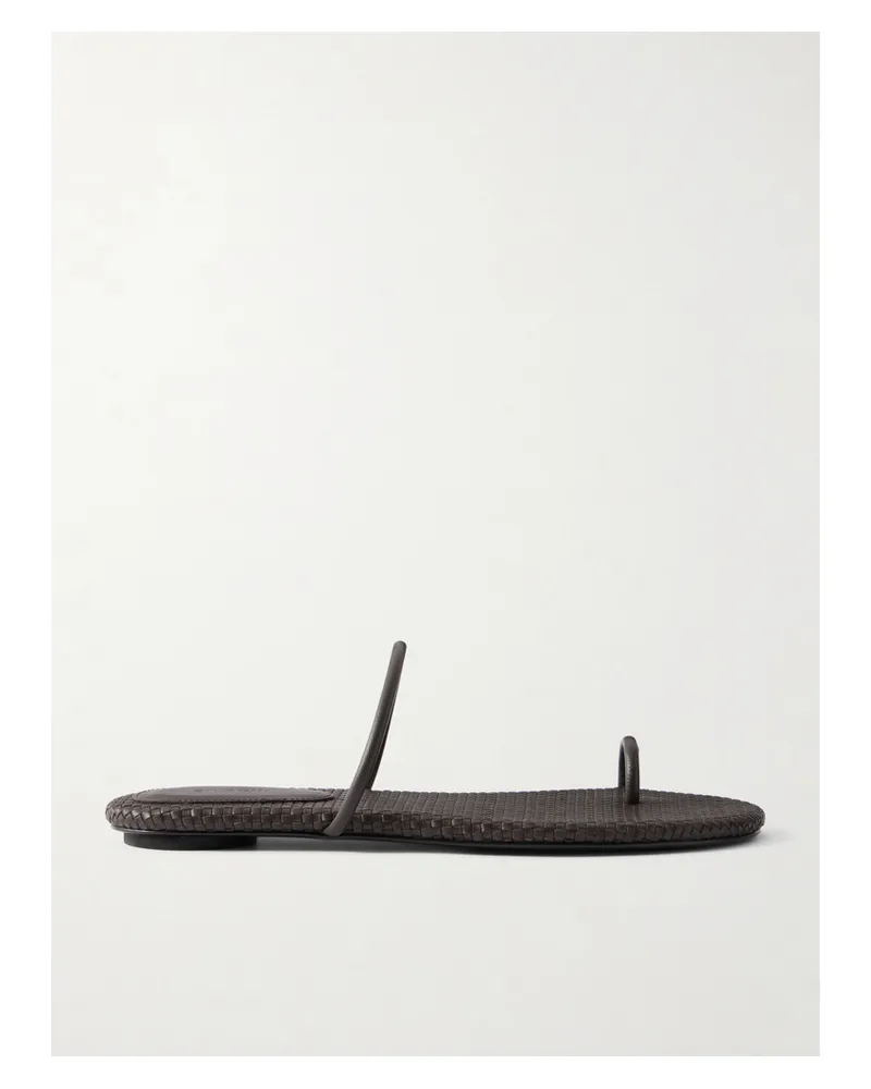 St. Agni Woven Leather Sandals - Black Black