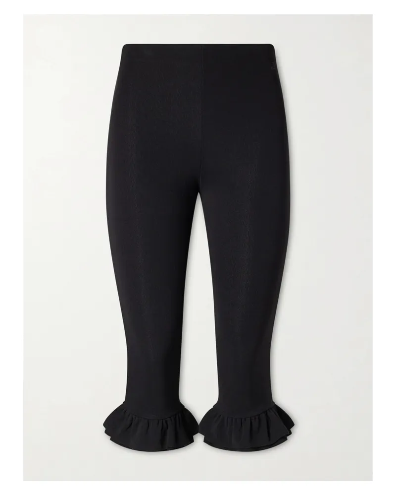 Jacquemus Le Playa Ruffled Jersey Shorts - Black Black