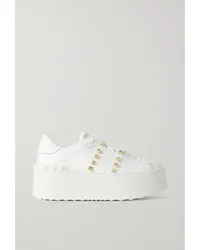 Valentino Garavani Rockstud Untitled Sneakers aus Leder Weiß