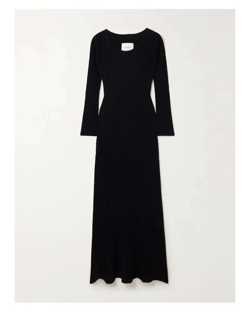 Lisa Yang Marvin Midikleid Aus Geripptem Kaschmir - Schwarz Schwarz