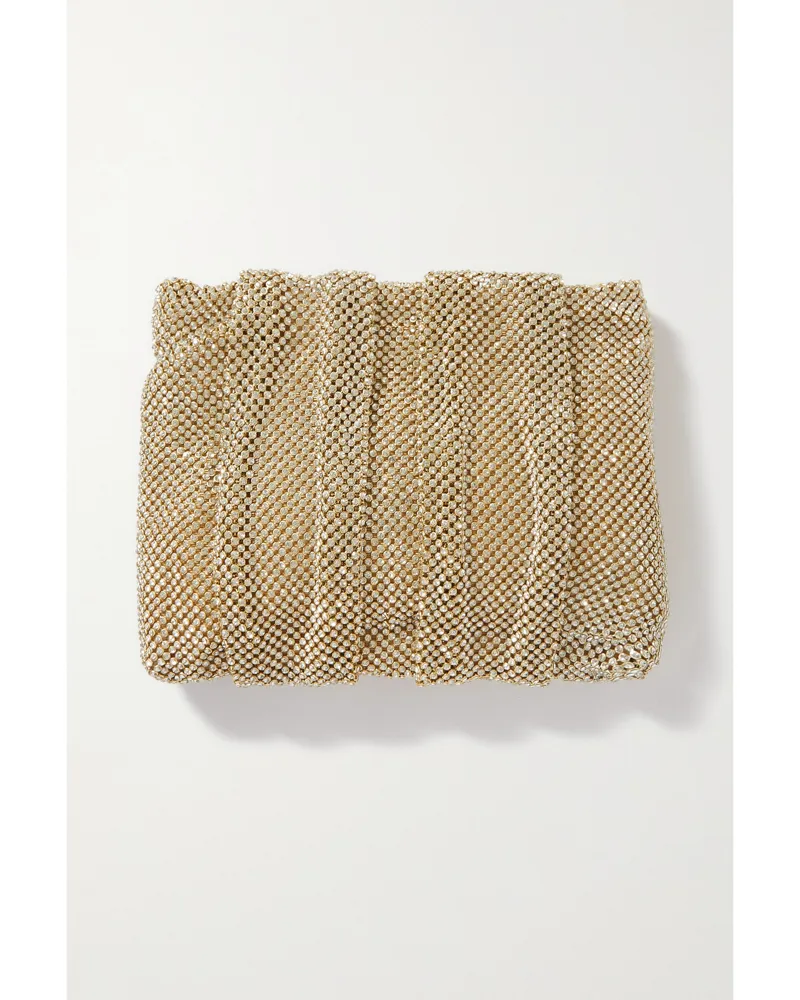 Loeffler Randall Ember Embellished Mesh Clutch - Gold Gold