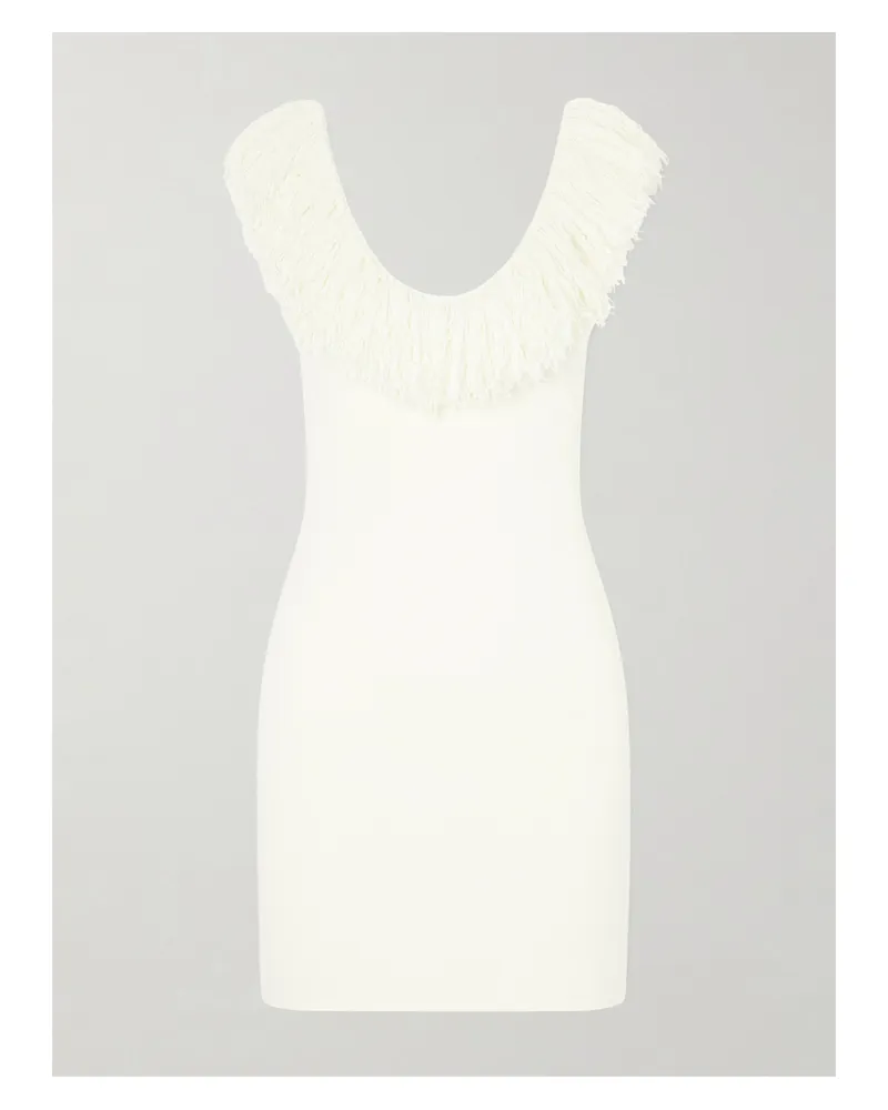 SIR Marcelline Fringed Stretch-knit Mini Dress - Neutrals Neutrals