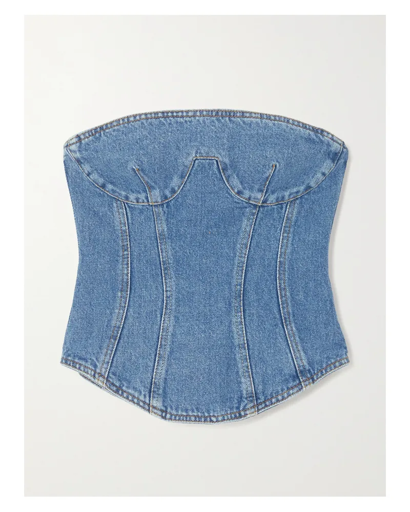 Magda Butrym Trägerloses Bustier Aus Denim - Blau Blau
