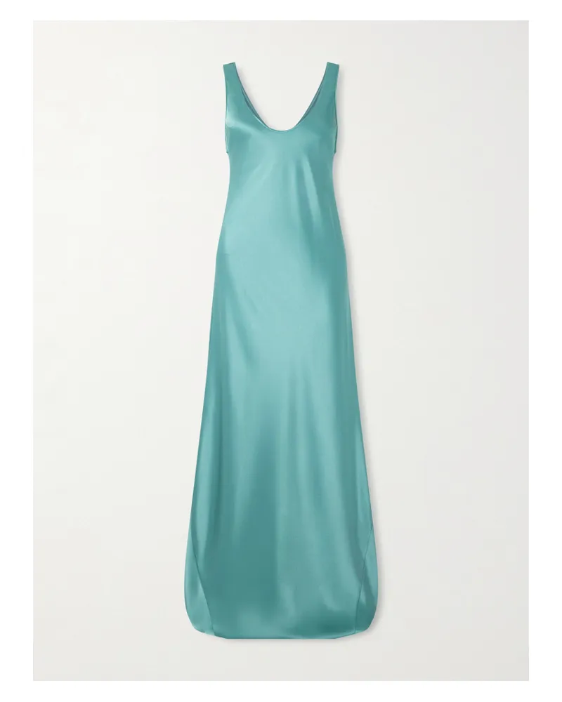 GALVAN Valletta Robe Aus Satin - Blau Blau