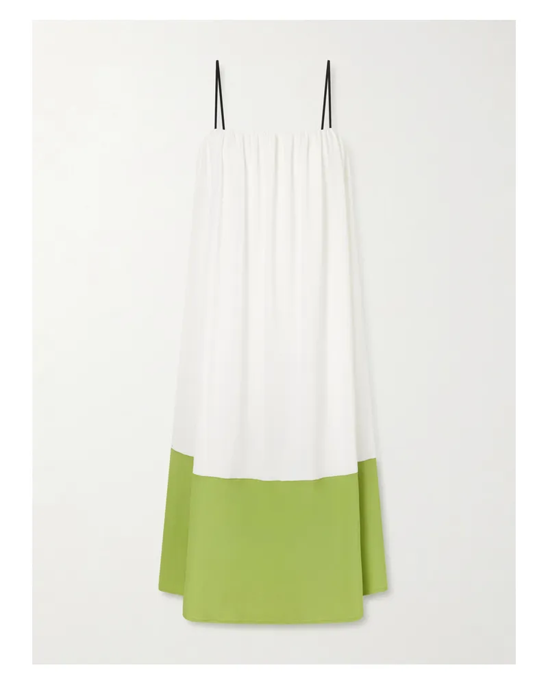 Proenza Schouler Saria Two-tone Crepe-jersey Midi Dress White