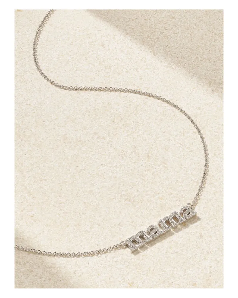 Jennifer Meyer Mama Kette Aus 18 Karat Weißgold - Silber Silber