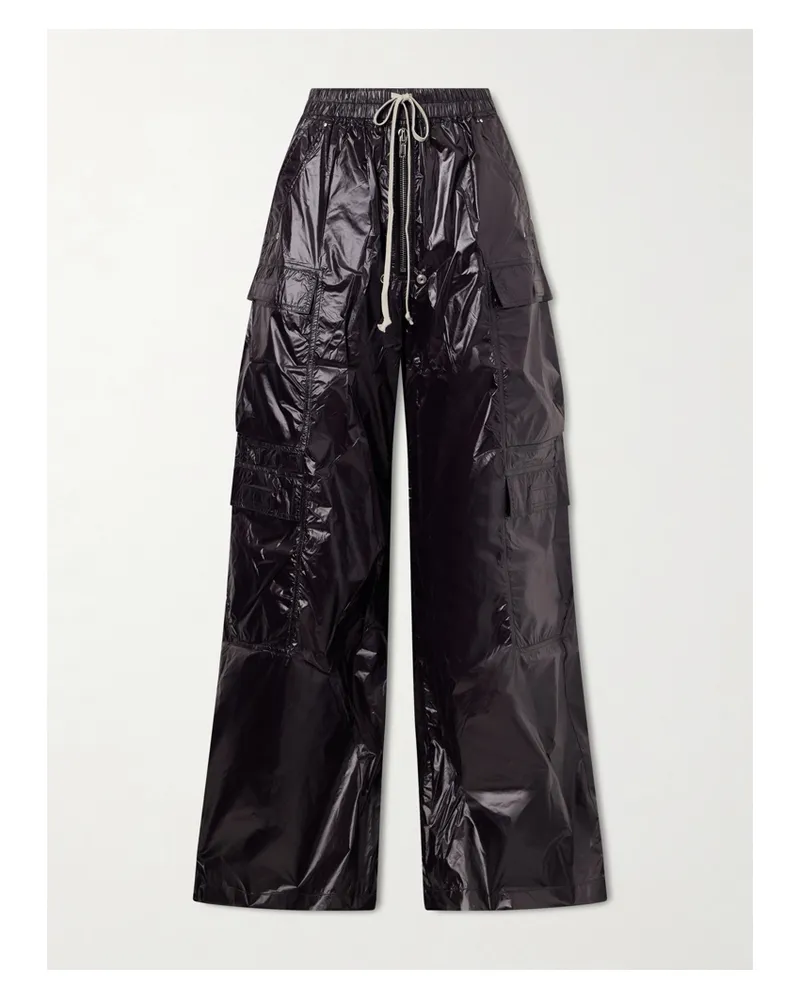 Rick Owens Jumbo Belas Cargohose Mit Weitem Bein Aus Shell - Schwarz Schwarz