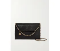 Falabella Mini Vegetarian Brushed-leather Shoulder Bag - Black