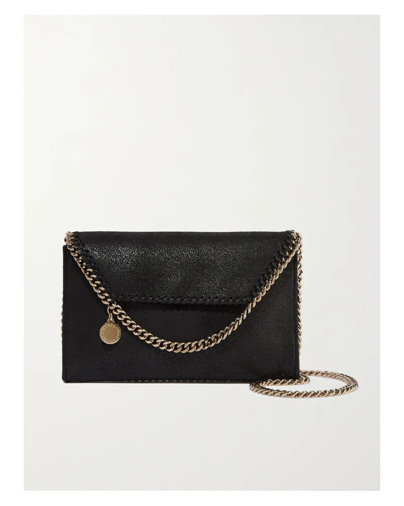 Stella McCartney Falabella Mini Vegetarian Brushed-leather Shoulder Bag - Black Black