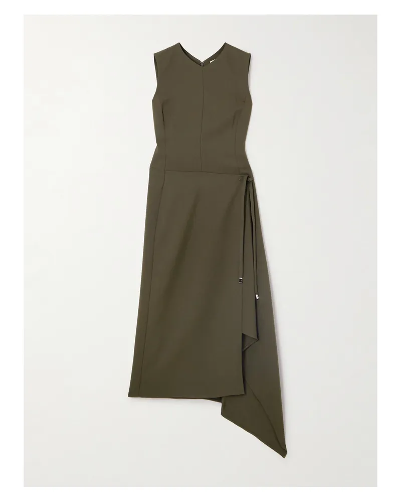 Tory Burch Asymmetrisches Wickelkleid Aus Twill - Grün Grün