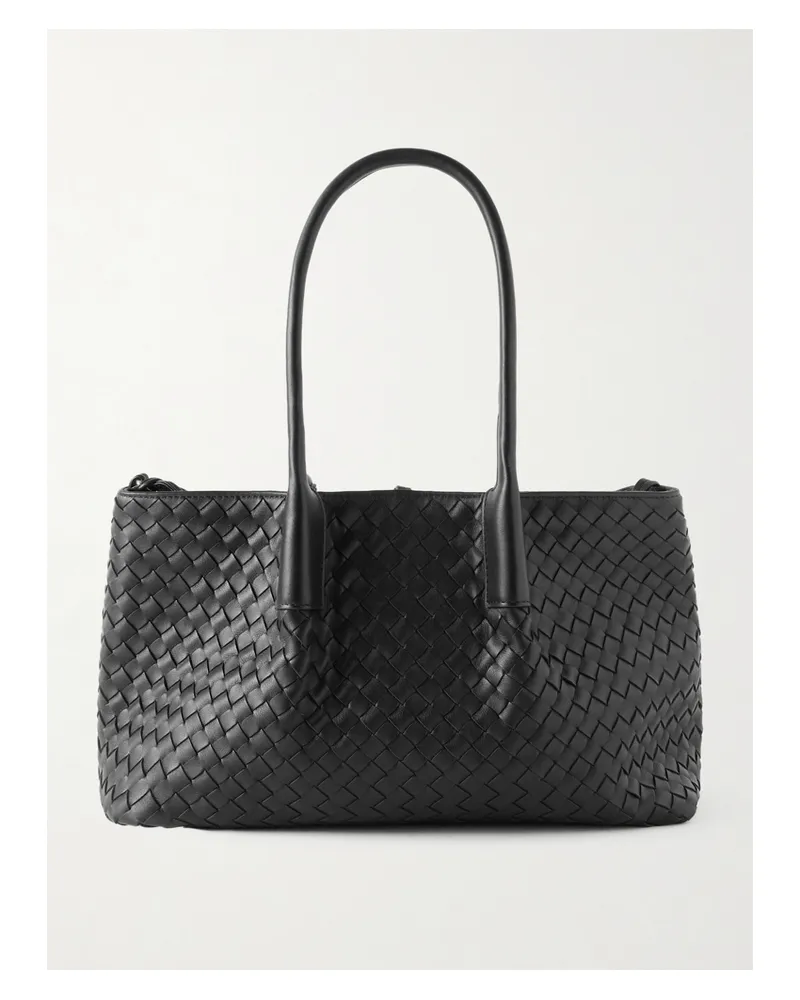 Bottega Veneta Pinacoteca Small Intrecciato Leather Tote - Black Black