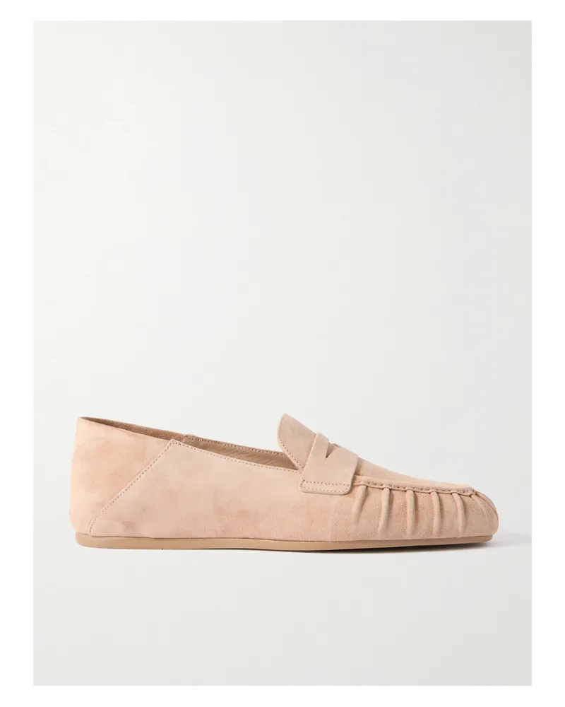 Stuart Weitzman Brooks Loafers Aus Veloursleder Mit Einklappbarer Fersenpartie - Neutral Neutral