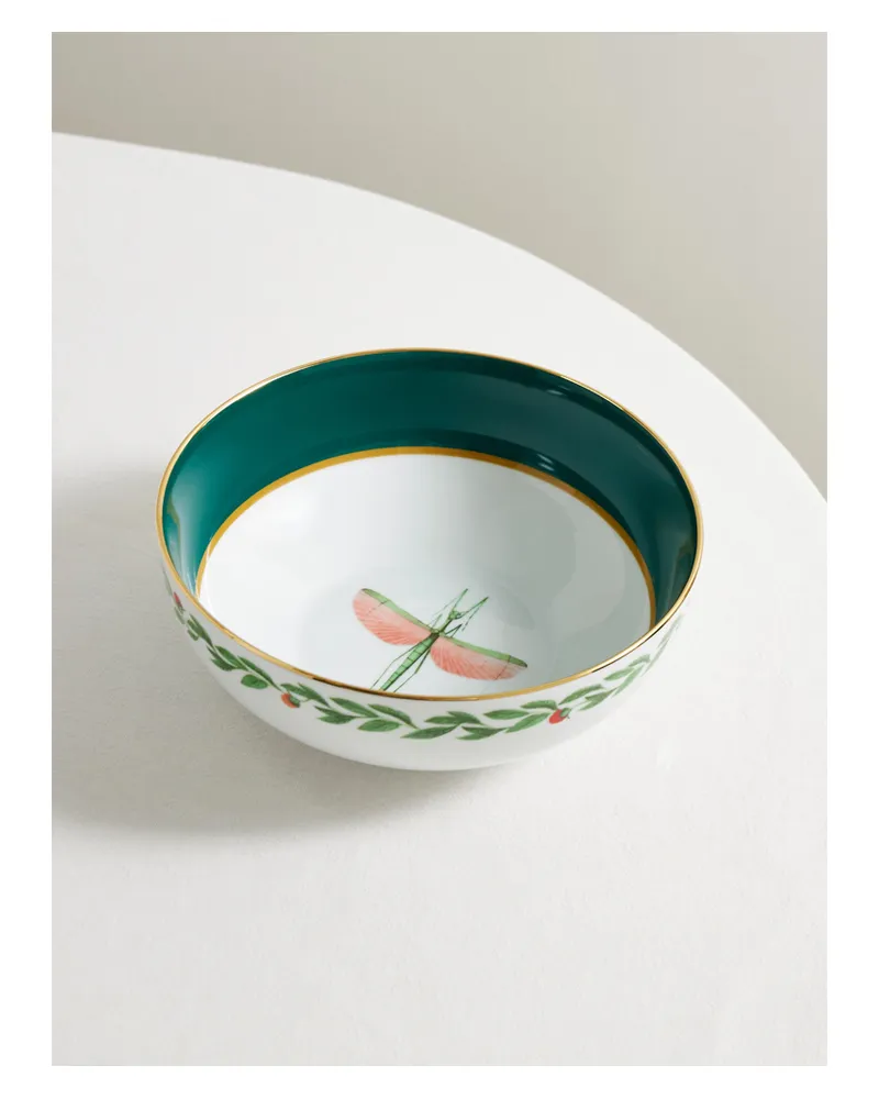 La DoubleJ Salatschale Aus Porzellan Mit Vergoldeten Details - Weiß Weiß