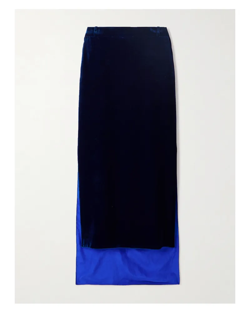 Lanvin Asymmetrischer Midirock Aus Samt - Blau Blau