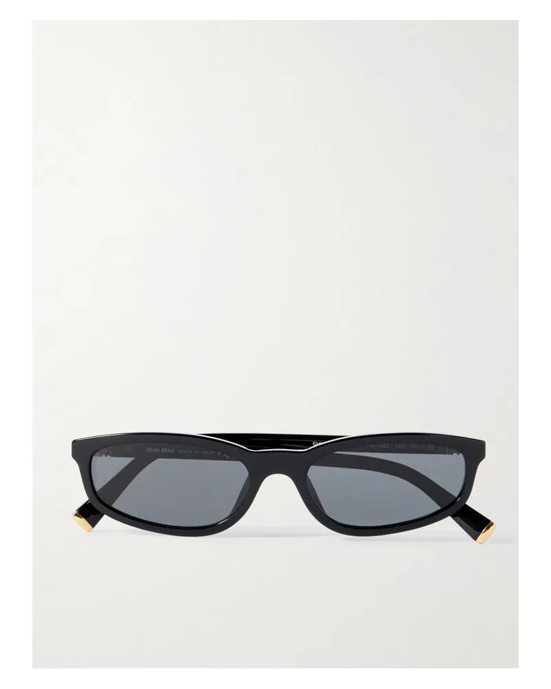 Miu Miu Sonnenbrille Mit Ovalem Rahmen Aus Azetat - Schwarz Schwarz