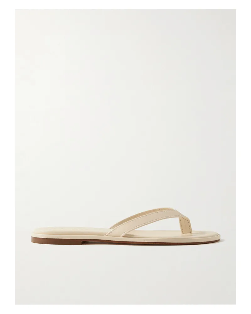 aeyde Melody Leather Flip Flops - Neutrals Neutrals