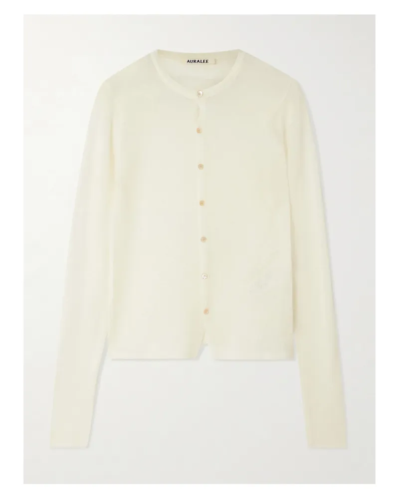 AURALEE Cardigan Aus Kaschmir - Elfenbein Elfenbein