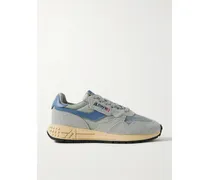 Reelwind Low Sneakers Aus Veloursleder Und Shell Mit Besätzen Aus Strukturiertem Leder - Blau