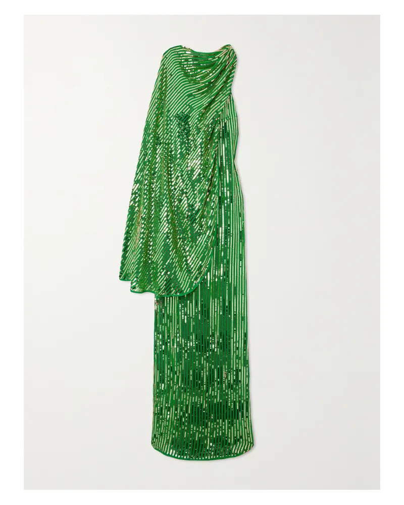 Johanna Ortiz Net Sustain Poder Tejido Wandelbares Maxikleid Aus Crêpe De Chine Aus Seide Mit Verzierungen - Grün Grün