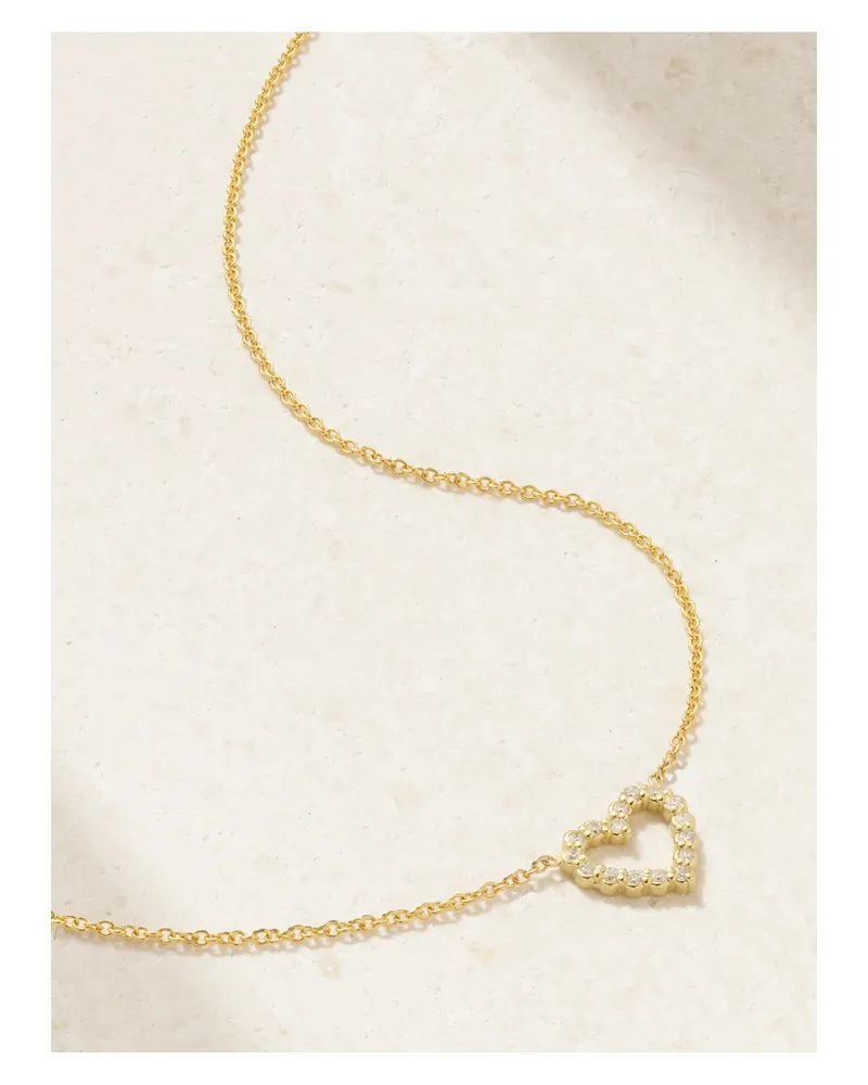 Jennifer Meyer Open Heart Kette Aus 18 Karat Gold Mit Diamanten Gold