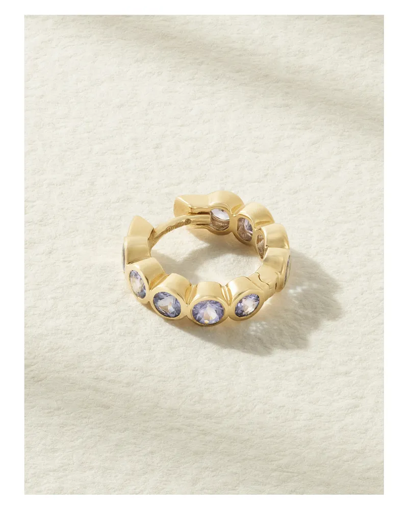 42 Suns Einzelne Creole Aus 14 Karat Gold Mit Tansaniten - Blau Blau