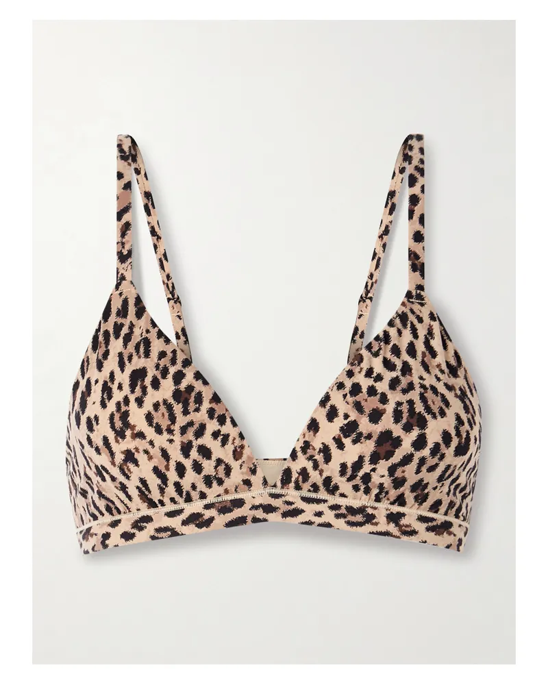 SKIMS Fits Everybody Triangle Bralette – Sienna Jaguar Print – Triangel-bh - Animal-Print Animal-print