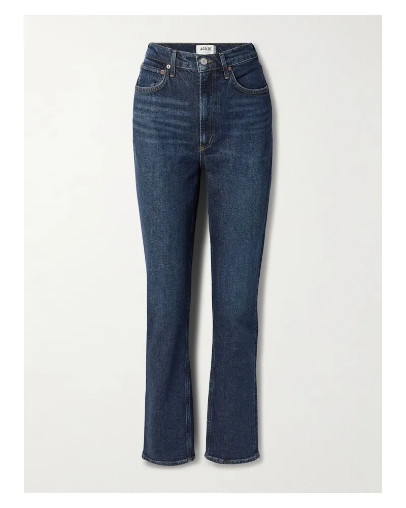 AGOLDE High Rise Stovepipe Hoch Sitzende Jeans Mit Geradem Bein Aus Bio-denim - Blau Blau