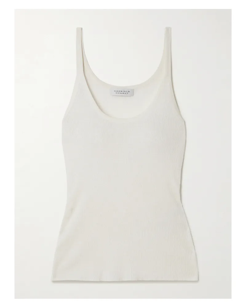 Gabriela Hearst Cinxia Tanktop Aus Einer Gerippten Mischung Aus Kaschmir, Seide Und Hanf - Elfenbein Elfenbein