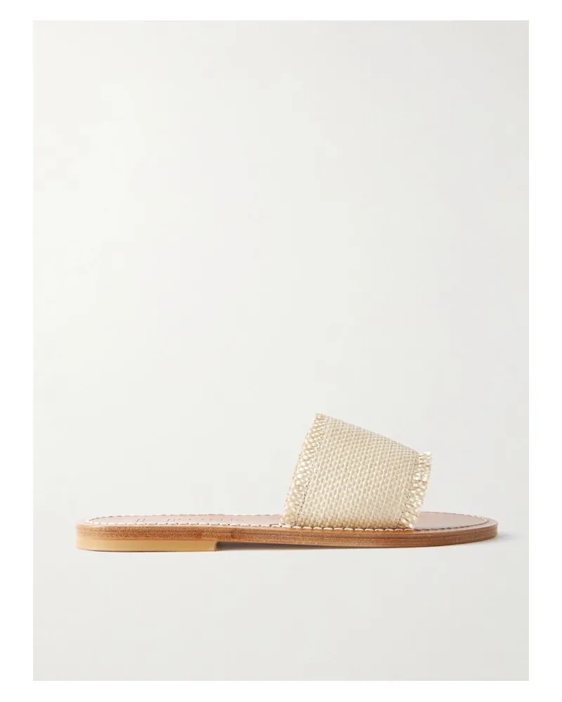 K.Jacques  Capri Pantoletten Aus Raffiabast - Neutral Neutral