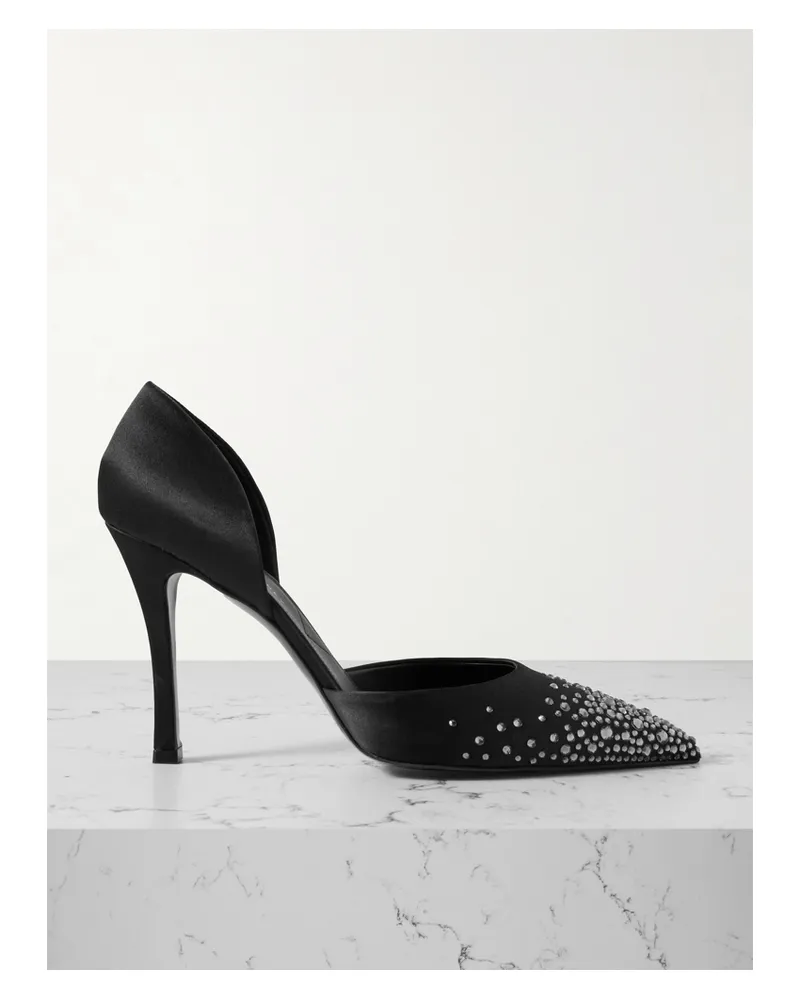 Stella McCartney Pumps Aus Satin Mit Kristallen - Schwarz Schwarz