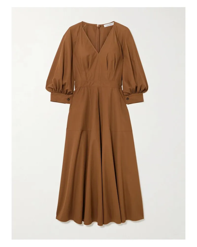 Max Mara Pedaggi Midikleid Aus Baumwolle - Braun Braun