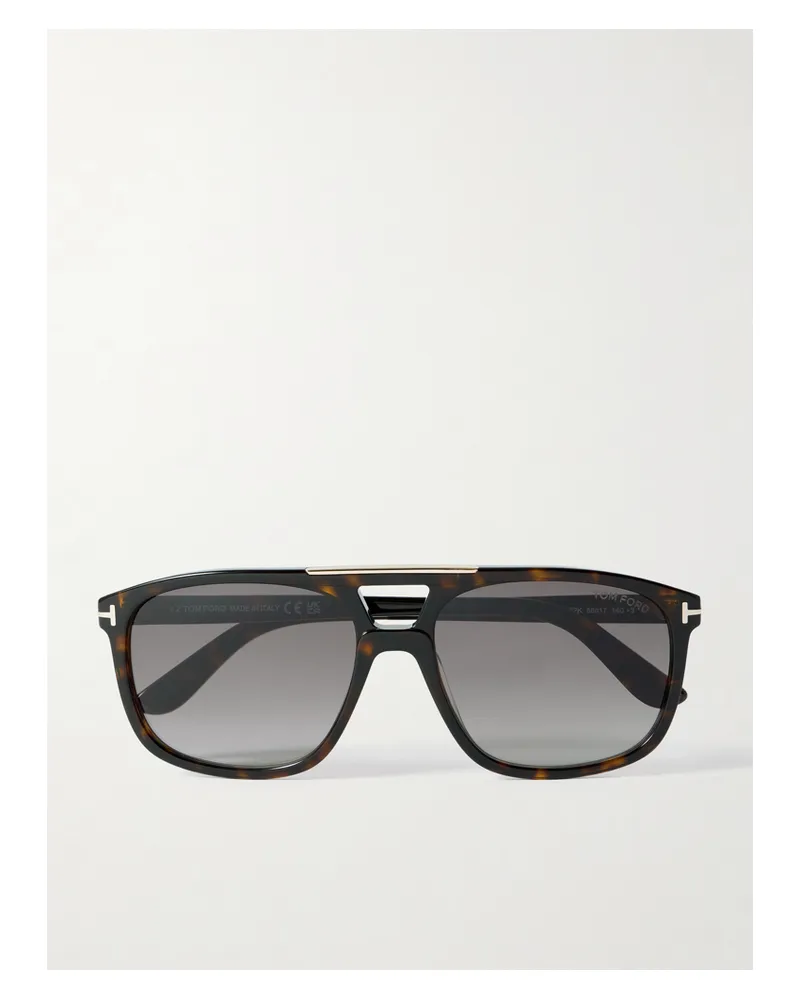 Tom Ford Briana Aviator-style Tortoiseshell Acetate Sunglasses - Brown Brown