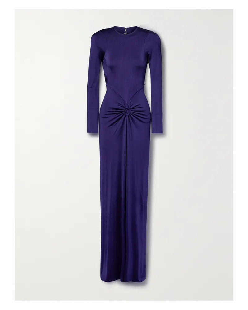Victoria Beckham Robe Aus Glänzendem Stretch-jersey Mit Raffungen Und Rückenausschnitt - Lila Lila