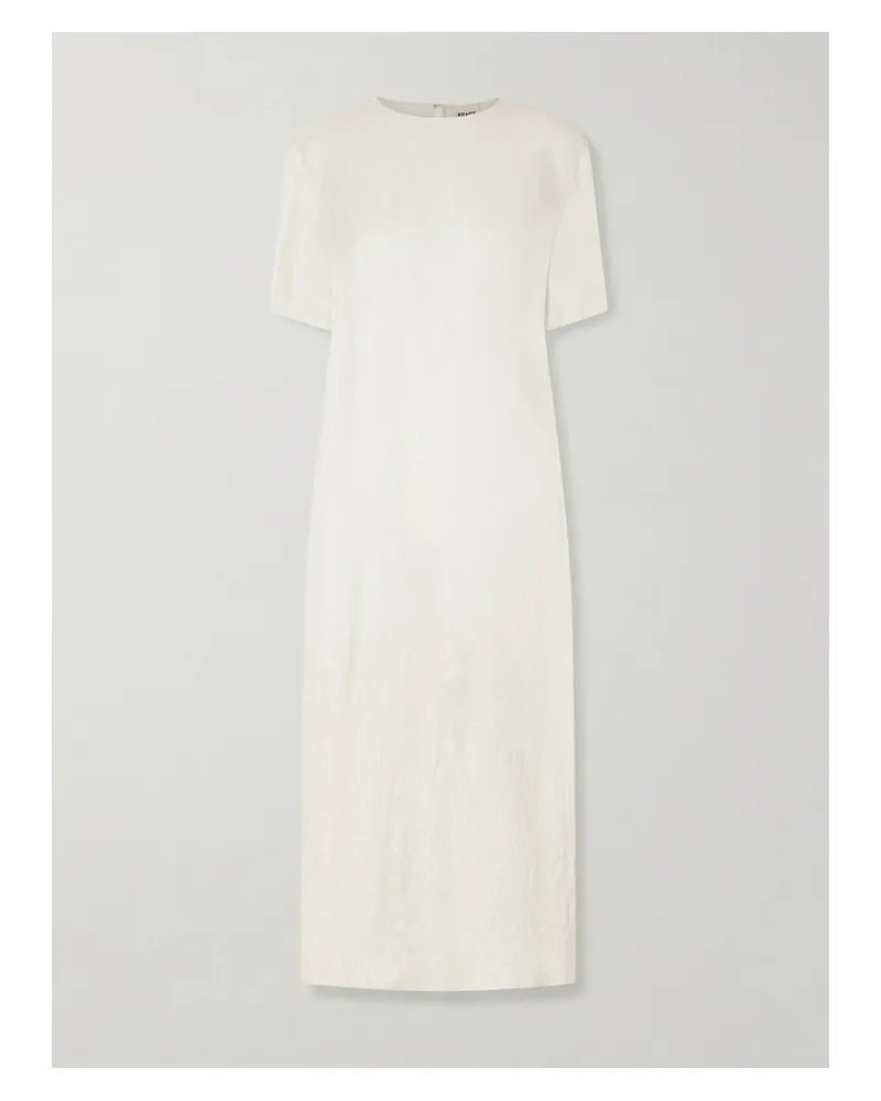 KHAITE Webber Crinkled-voile Midi Dress - White White