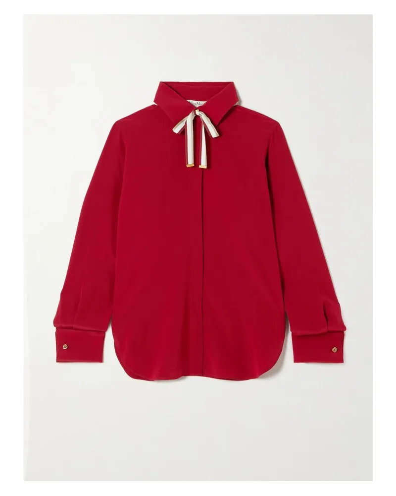 Max Mara Apollo Hemd Aus Seide Mit Bändern - Rot Rot