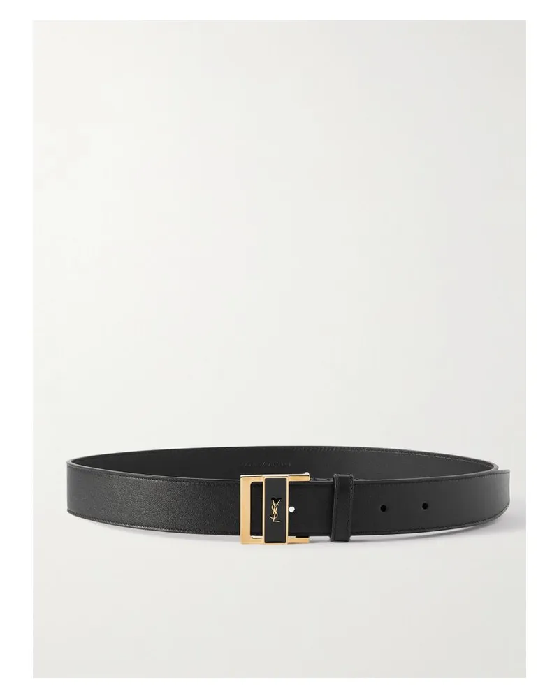 Saint Laurent Gürtel Aus Leder - Schwarz Schwarz
