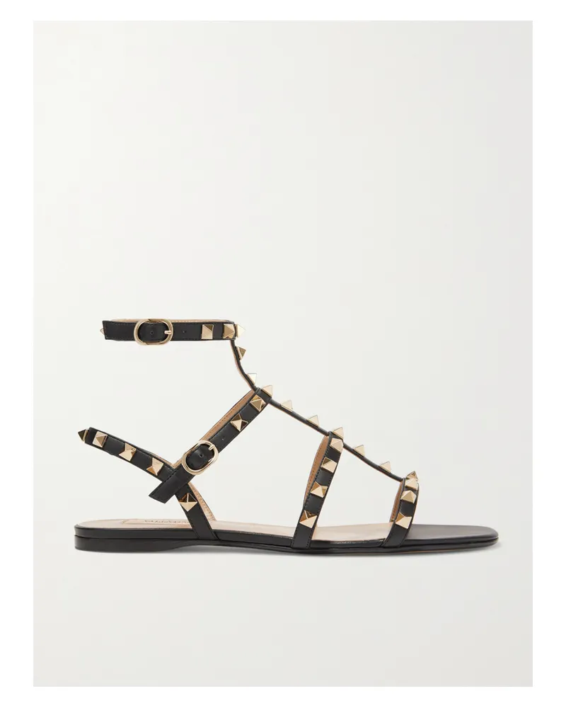 Valentino Garavani Rockstud Leather Sandals - Black Black