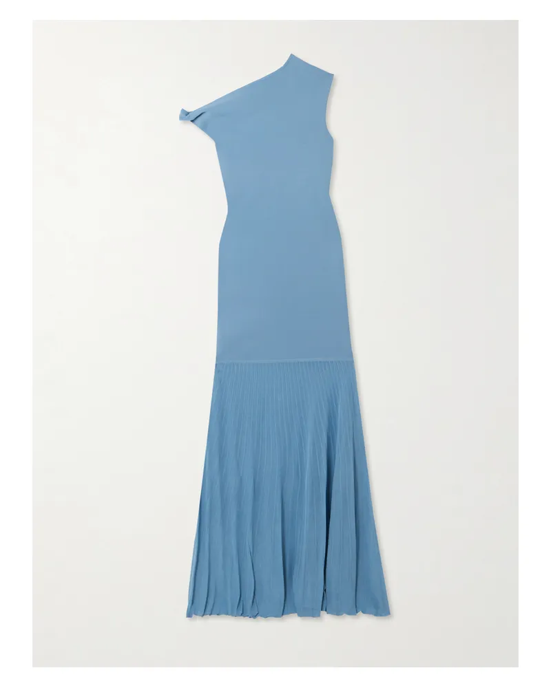 SIR Twist Asymmetrisches Maxikleid Aus Strick Mit Falten - Blau Blau