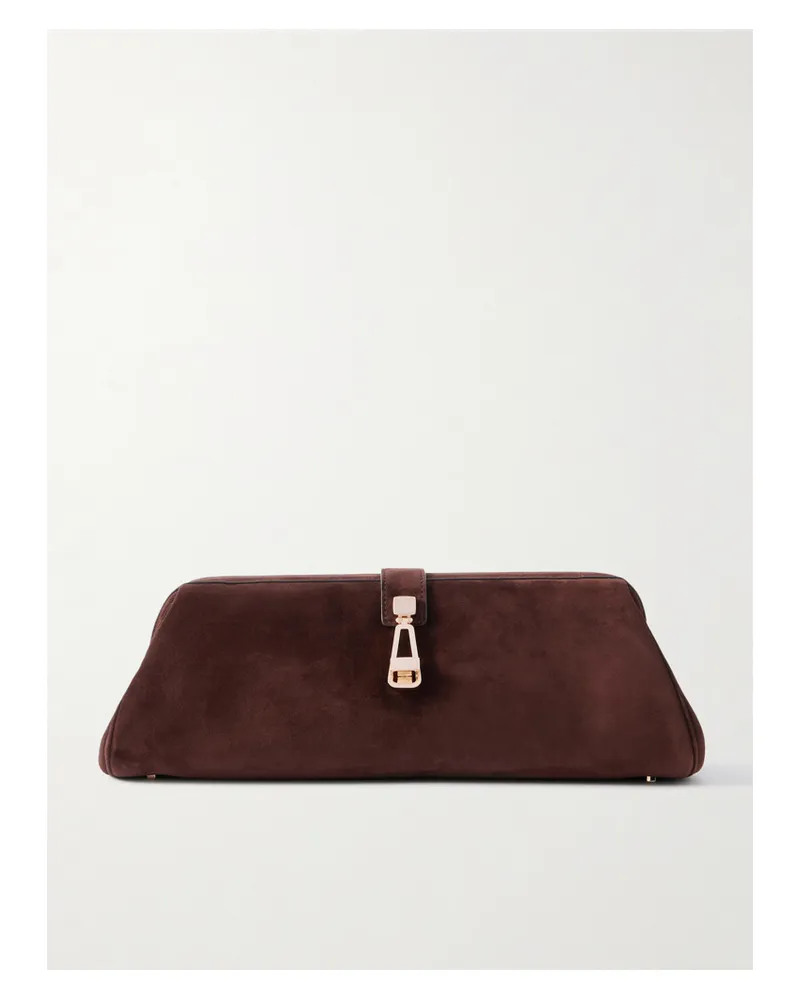 Gabriela Hearst Paola Suede Clutch - Brown Brown